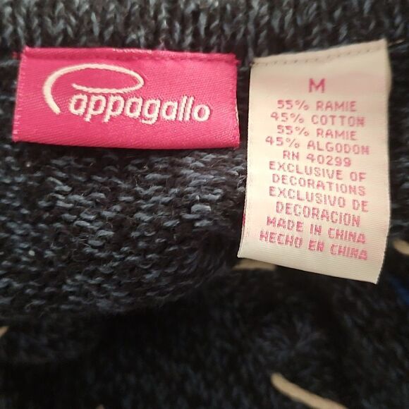 Cappagallo blue button down winter snowman holiday cardigan Sz M NWT - Picture 7 of 8